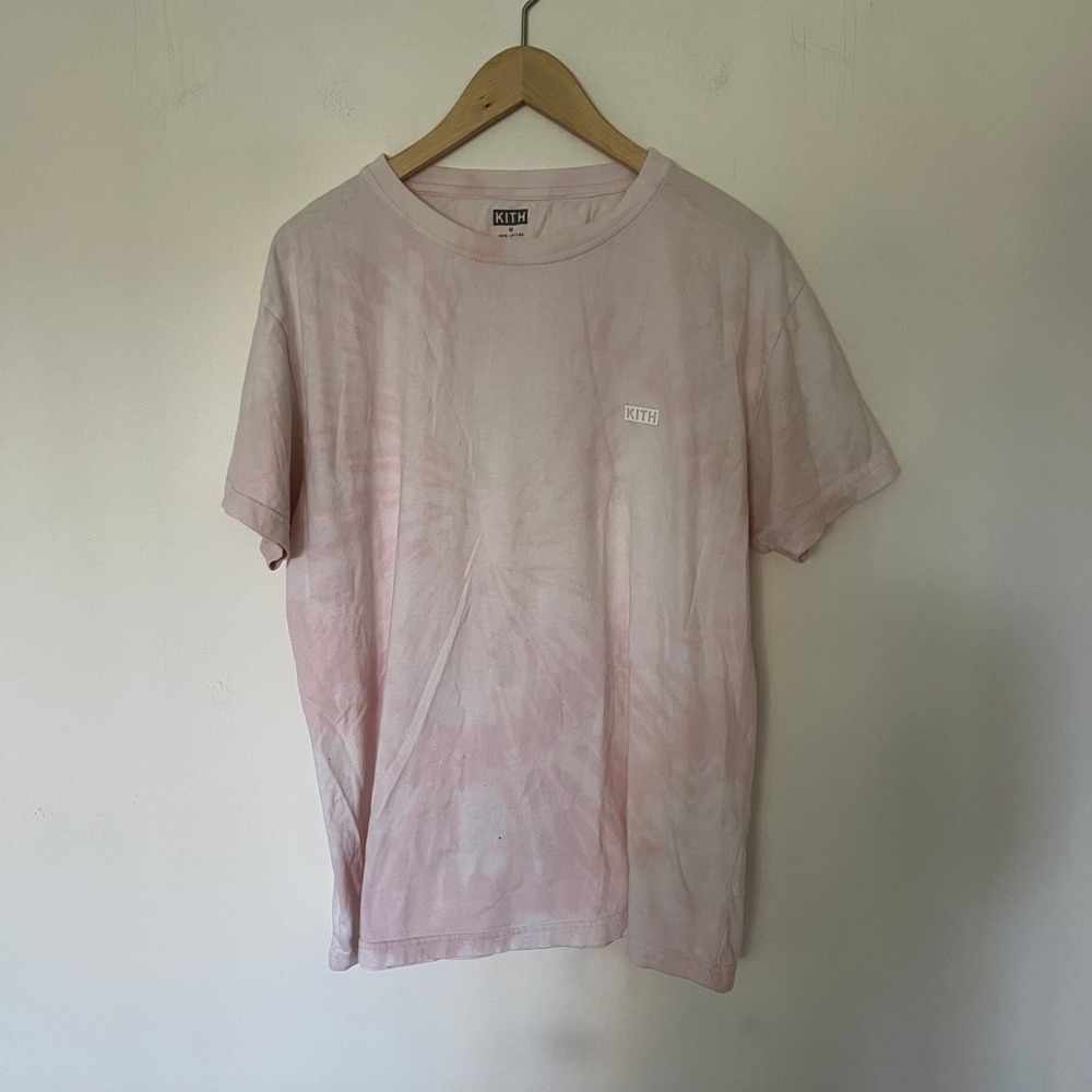 Kith Pink Tie Dye Box Logo Tee Shirt Mens Medium Short Sleeve Cotton Streetwear